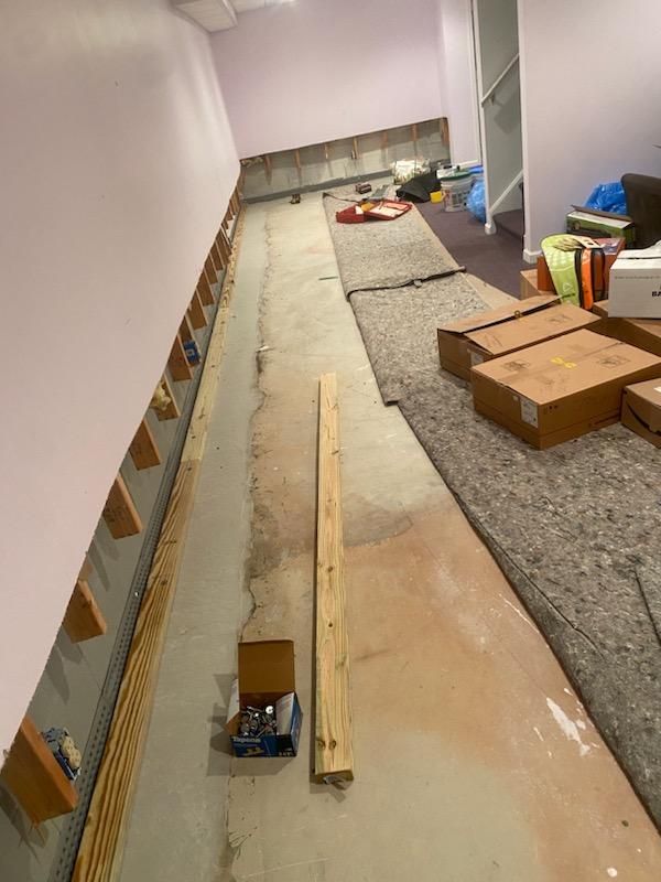 Basement Subflooring and Base Plate Framing
